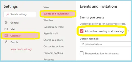send an invite on outlook for a meeting